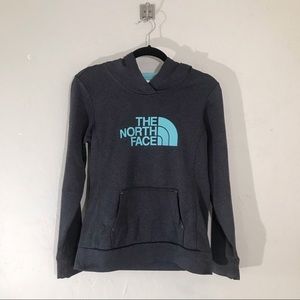 The North Face Grey and Aqua Activewear Hoodie S